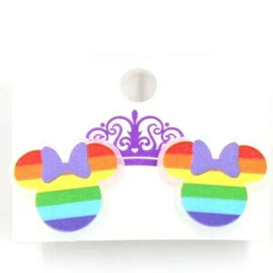 PRIDE rainbow Minnie earrings